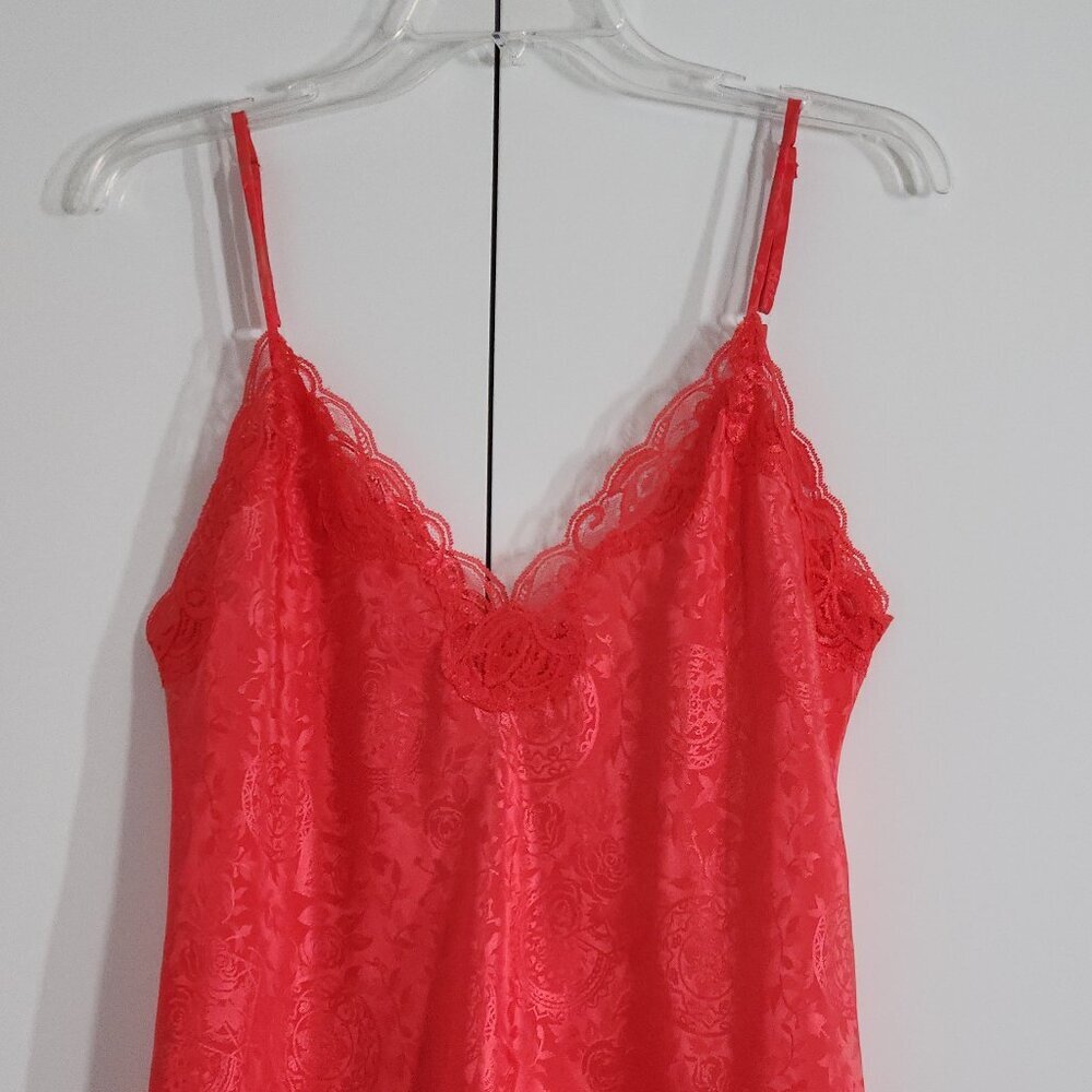 Victoria's Secret Lace Babydoll Nightgown Slip Size S Red/Coral Gold Label - Picture 2 of 5